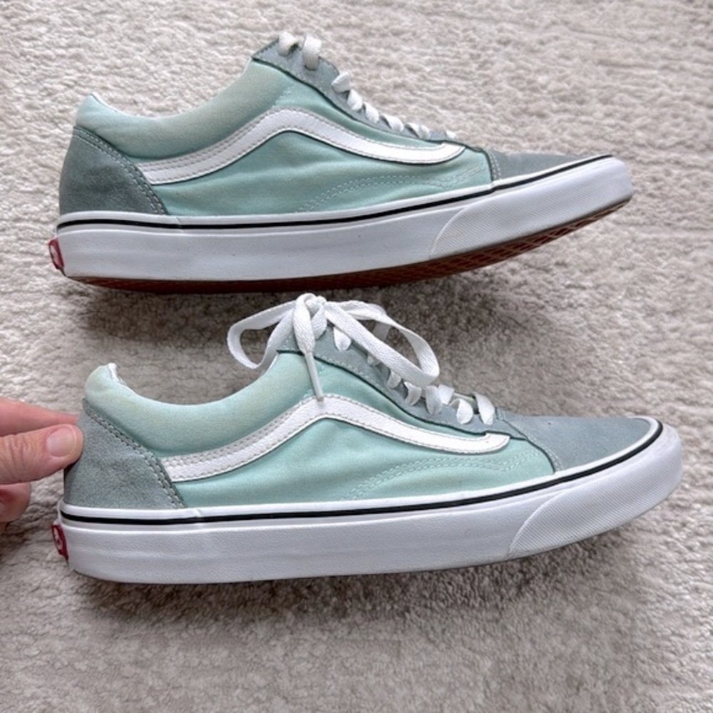VANS Old Skool Men's Iceberg Green Low Top Skateboard Sneakers- Size 11